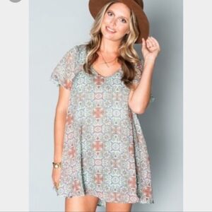 Show Me Your Mumu Kylie Mini Dress in Gypsy Eyes Kaleidoscope Color Medium